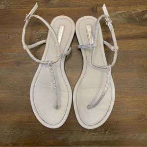 BCBGeneration gray and silver sparkle sandals Vero Cuio